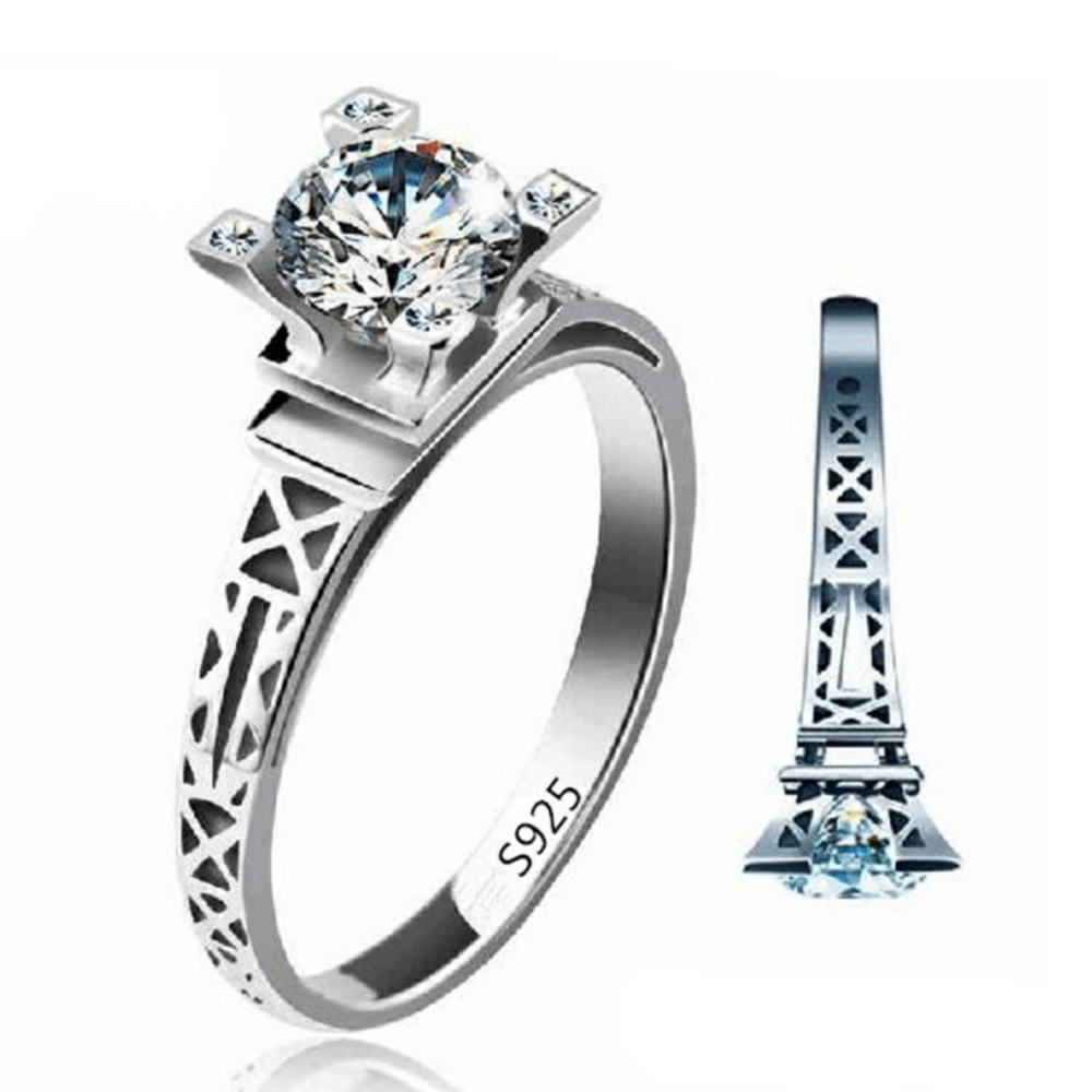 Sterling Silver Paris Eiffel Tower Ring